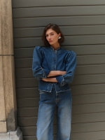 Dante6 Piper Denim Shirt Met Plooidetails