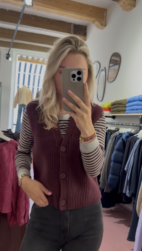 Penn & Ink Cardigan (W25B346) Aubergine