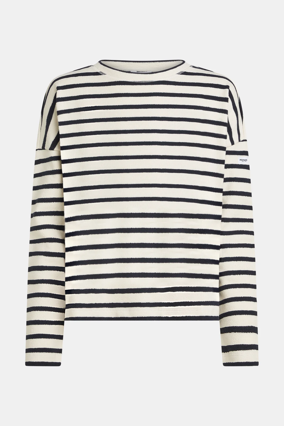 Penn & Ink Sweater Stripe (W25T1205) Navy - Ecru