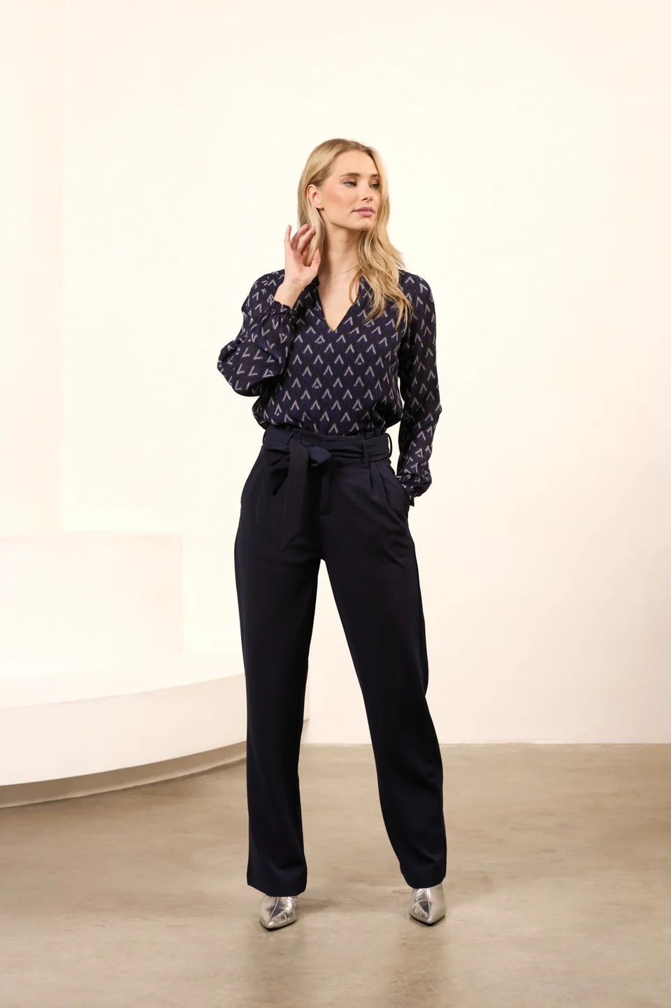 Lofty Manner Broek Audrey Navy Blue