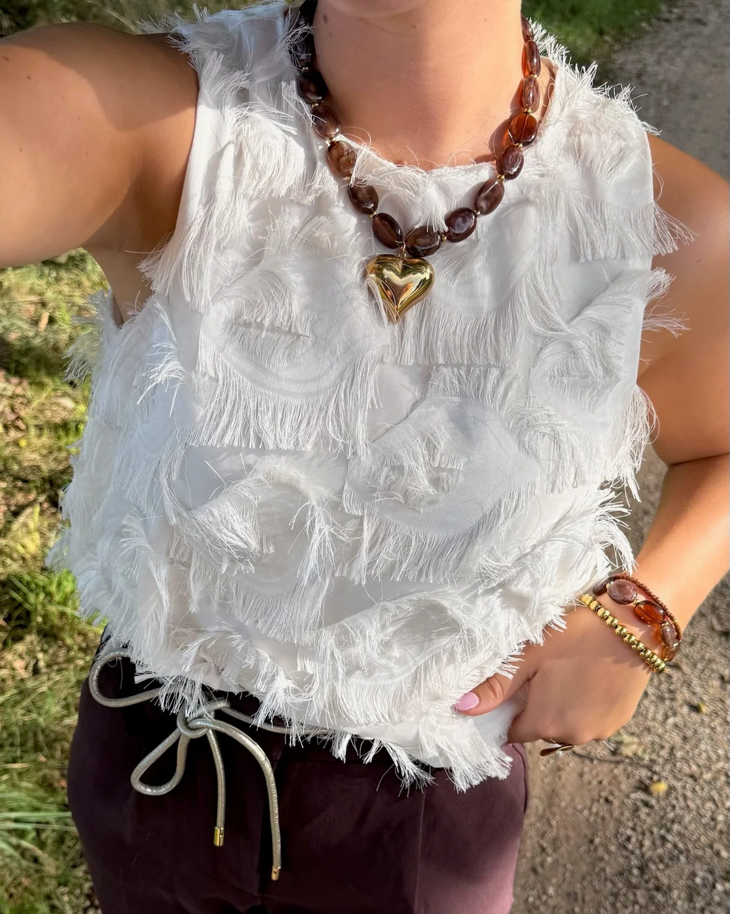 Flem The Label Necklace Amore Rosa - Brown