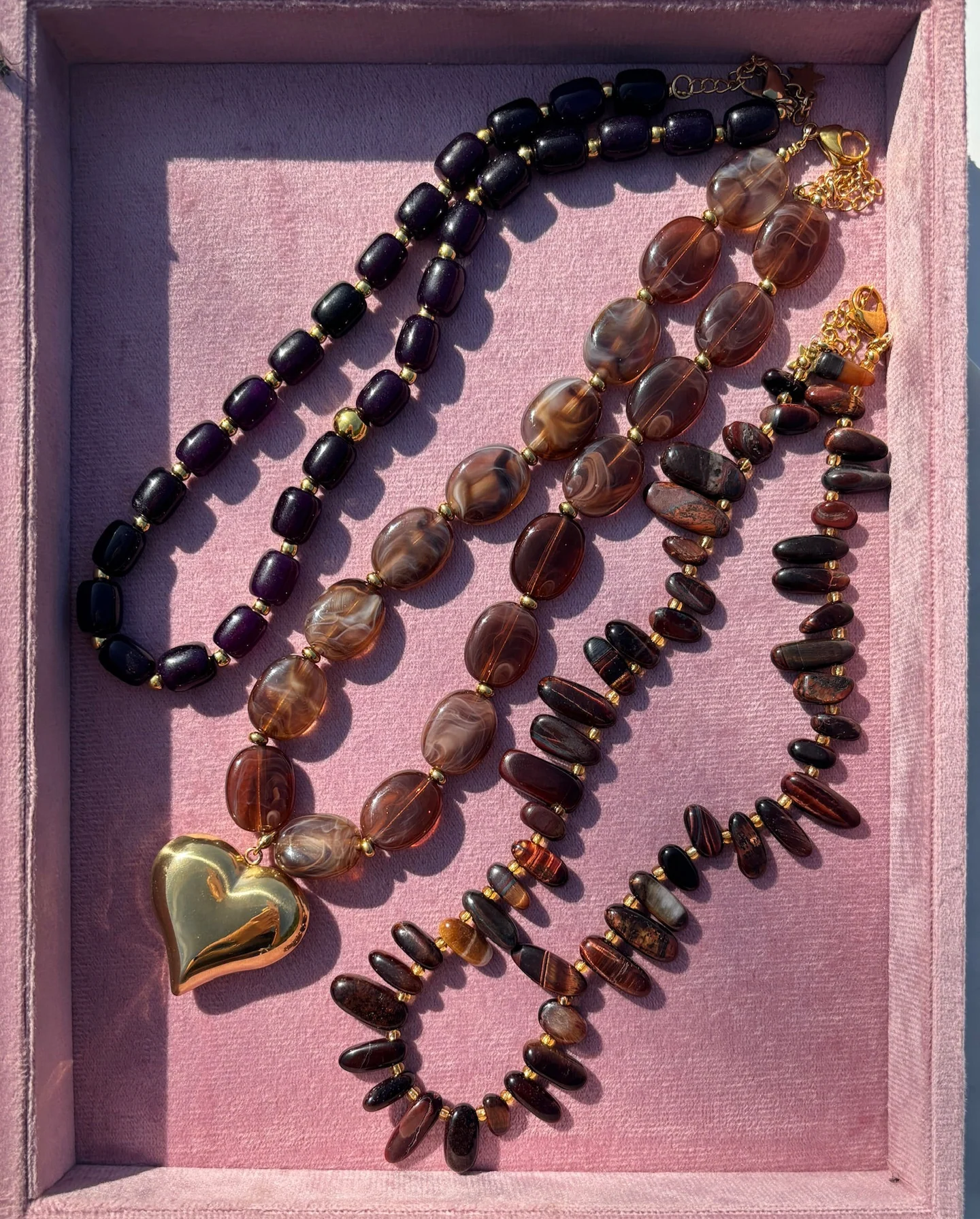 Flem The Label Necklace Amore Rosa - Brown