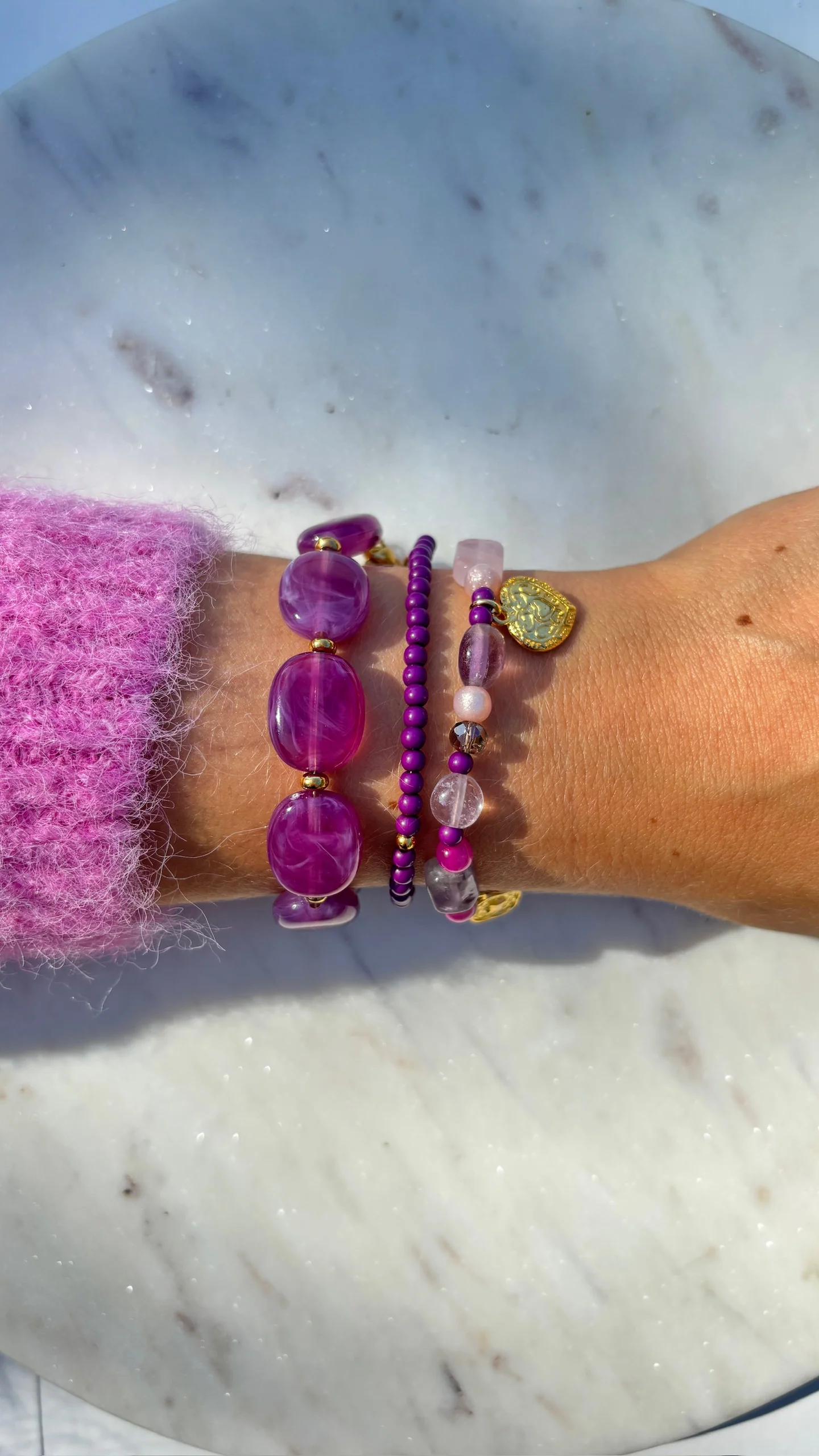 Flem the Label Bracelet Ella Paars Kralen