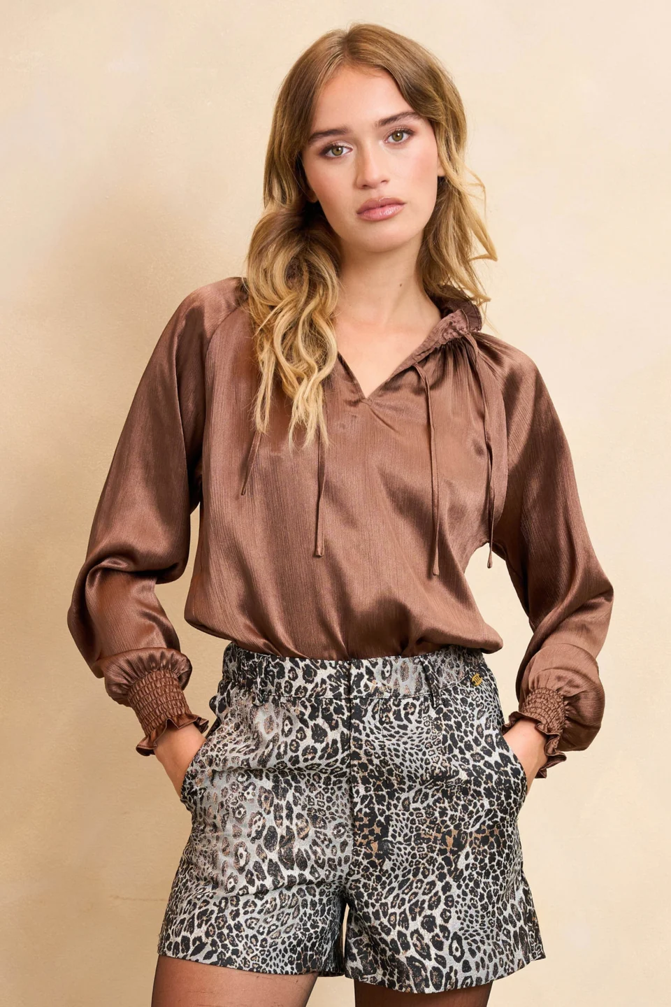 Lofty Manner Blouse Tyra Dark brown