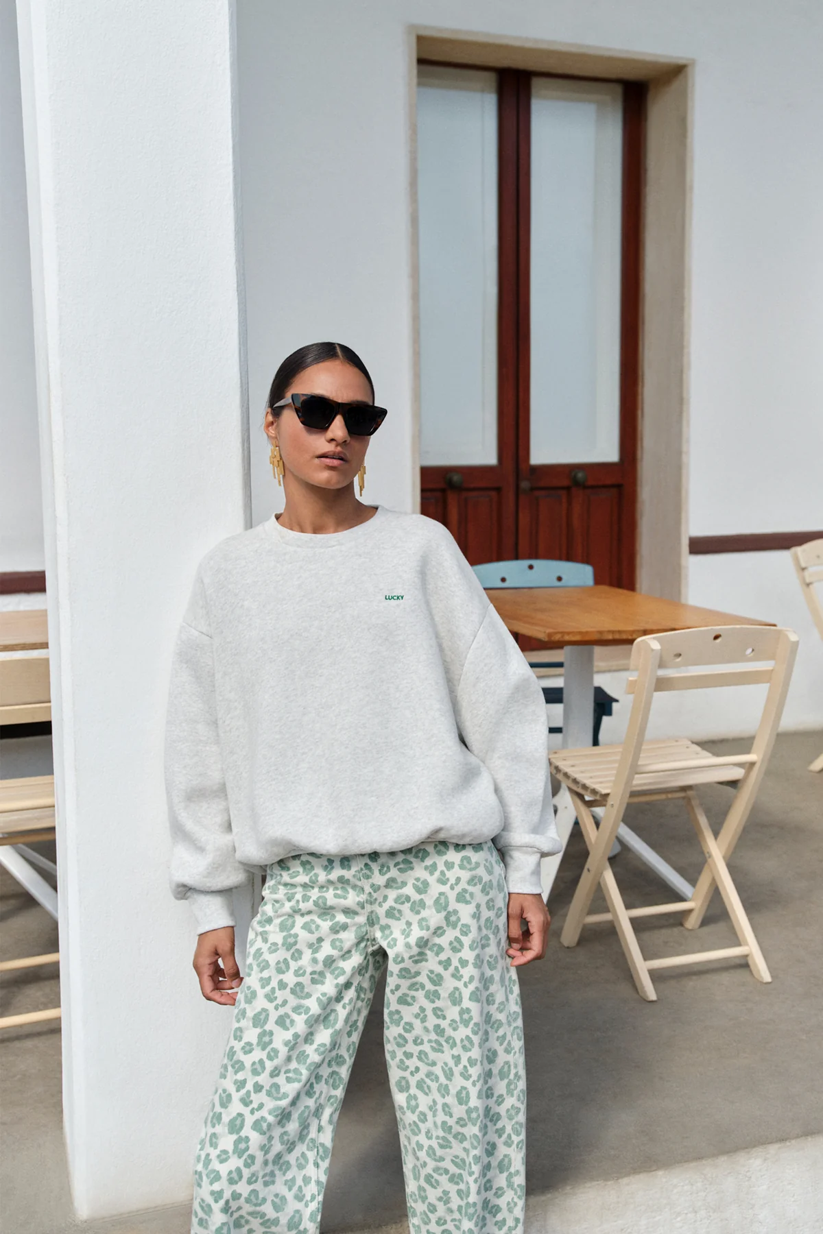 By-Bar Bibi Clover Sweater Light Grey Melee