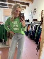 Penn & Ink Sweater Print (S26F1830) Grass/White