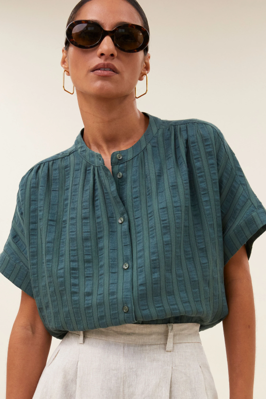 By-Bar minte dark green blouse vintage green