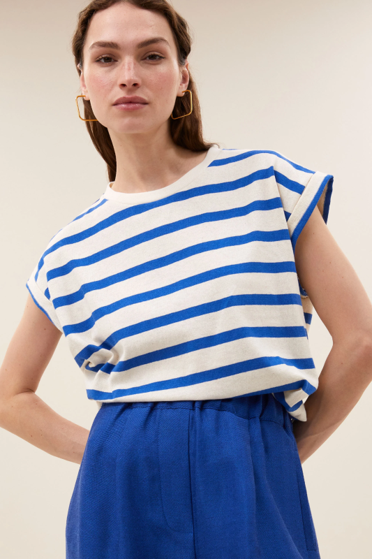 By-Bar tobi stripe top azul blue stripe