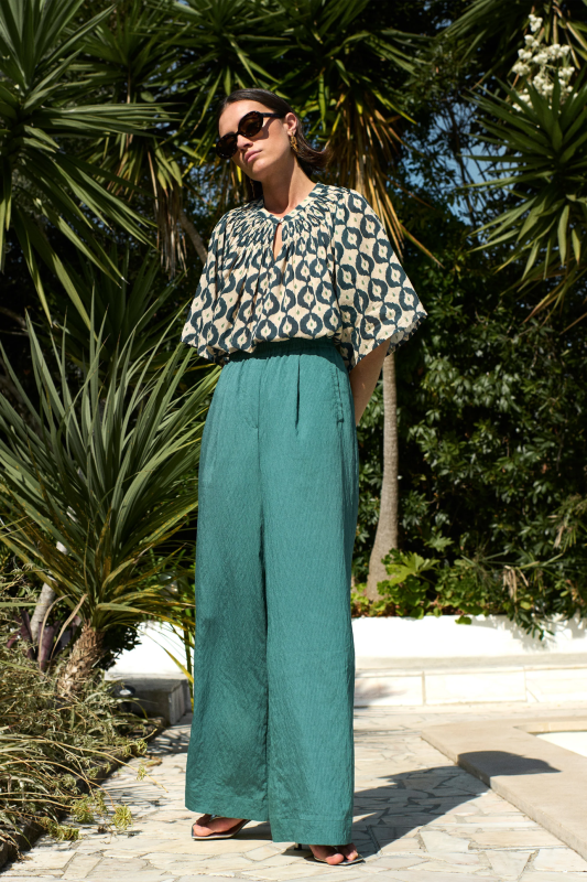 By-Bar celin stripe pants vintage green