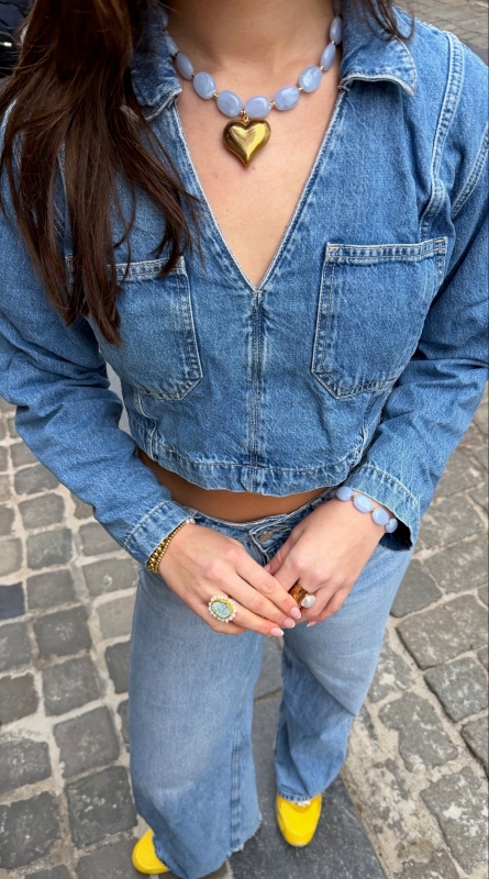 Flem The Label Necklace Amore Rosa - Blue