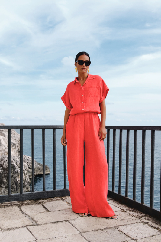 By-Bar benji linen pants lipstick