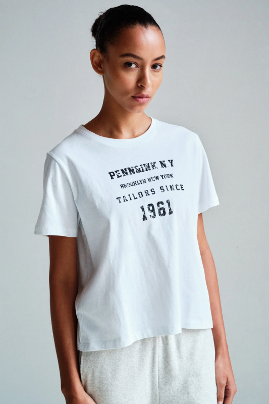 Penn & Ink T-shirt (S26T1286LTD) White - Black