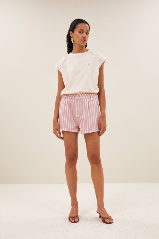 By-Bar june stripe shorts pink stripe
