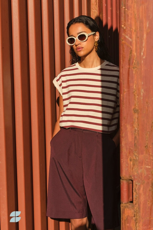 By-Bar tobi stripe top grain wine stripe