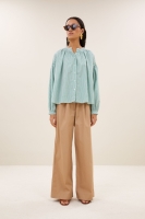 By-Bar yume stripe blouse forest pinstripe