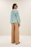 By-Bar yume stripe blouse forest pinstripe