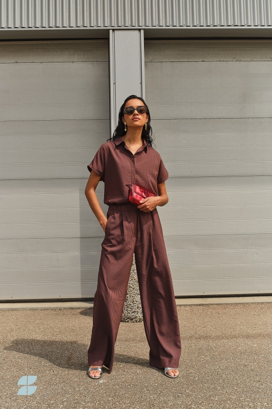 By-Bar celin tan stripe pants tanning stripe