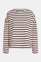 Penn & Ink Sweater Stripe (W26T1313) Ecru/Aubergine