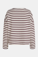 Penn & Ink Sweater Stripe (W26T1313) Ecru/Aubergine