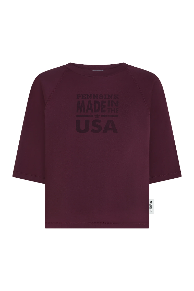 Penn & Ink T-shirt (W26F1929) Aubergine