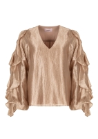 Freebird Bolera Ruffle Blouse Light Caramel