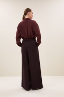 By-Bar kris satin stripe blouse pecan