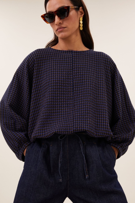 By-Bar gaya blouse galaxy check
