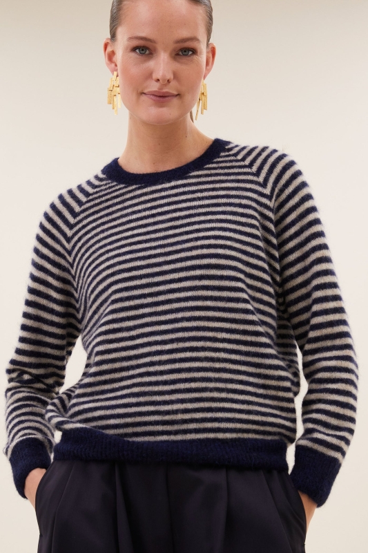 By-Bar sally stripe pullover midnight marine stripe