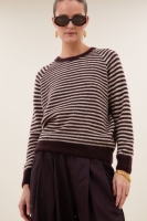 By-Bar sally stripe pullover burgundy crush stripe