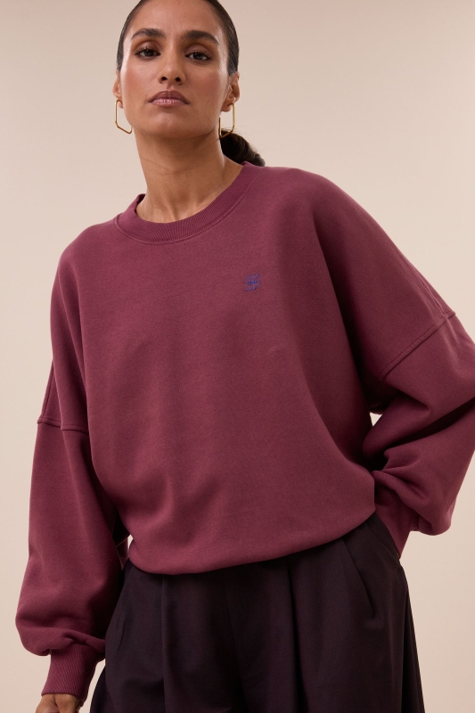 By-Bar malyn logo sweater burgundy crush