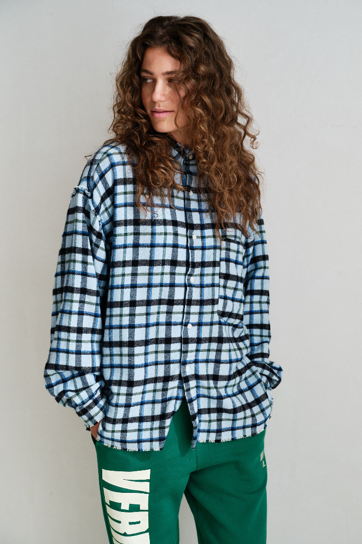 Penn & Ink Blouse (W26Z915) Blue Check