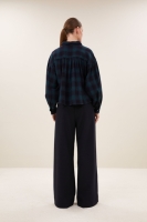 By-Bar sarah short green check blouse green tartan check