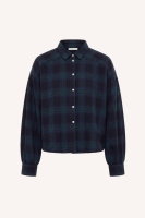 By-Bar sarah short green check blouse green tartan check