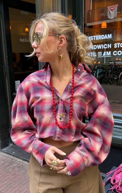 Flem The Label Necklace Sage - Red