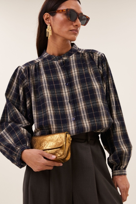 By-Bar jagger check blouse jagger check